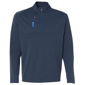 adidas Golf Men's Rich Blue/Bright Royal Mixed Media Quarter-Zip Jacket