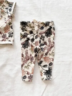 Baby leggings / linen floral