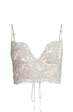 Beaded Lace Longline Bra