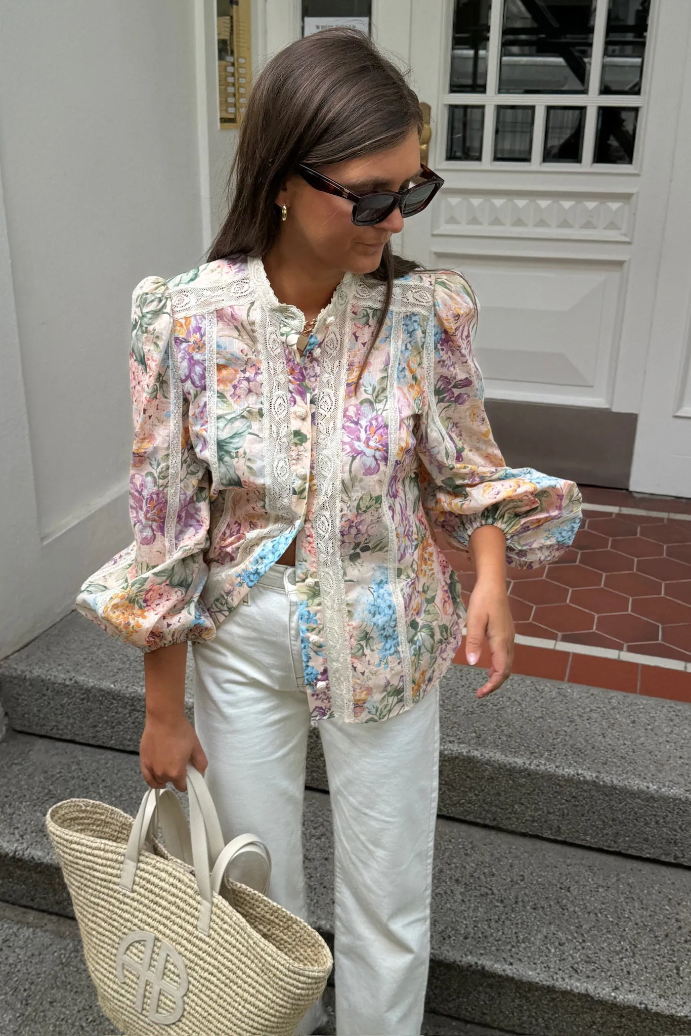 Bluse Halliday in Multi Watercolor Floral