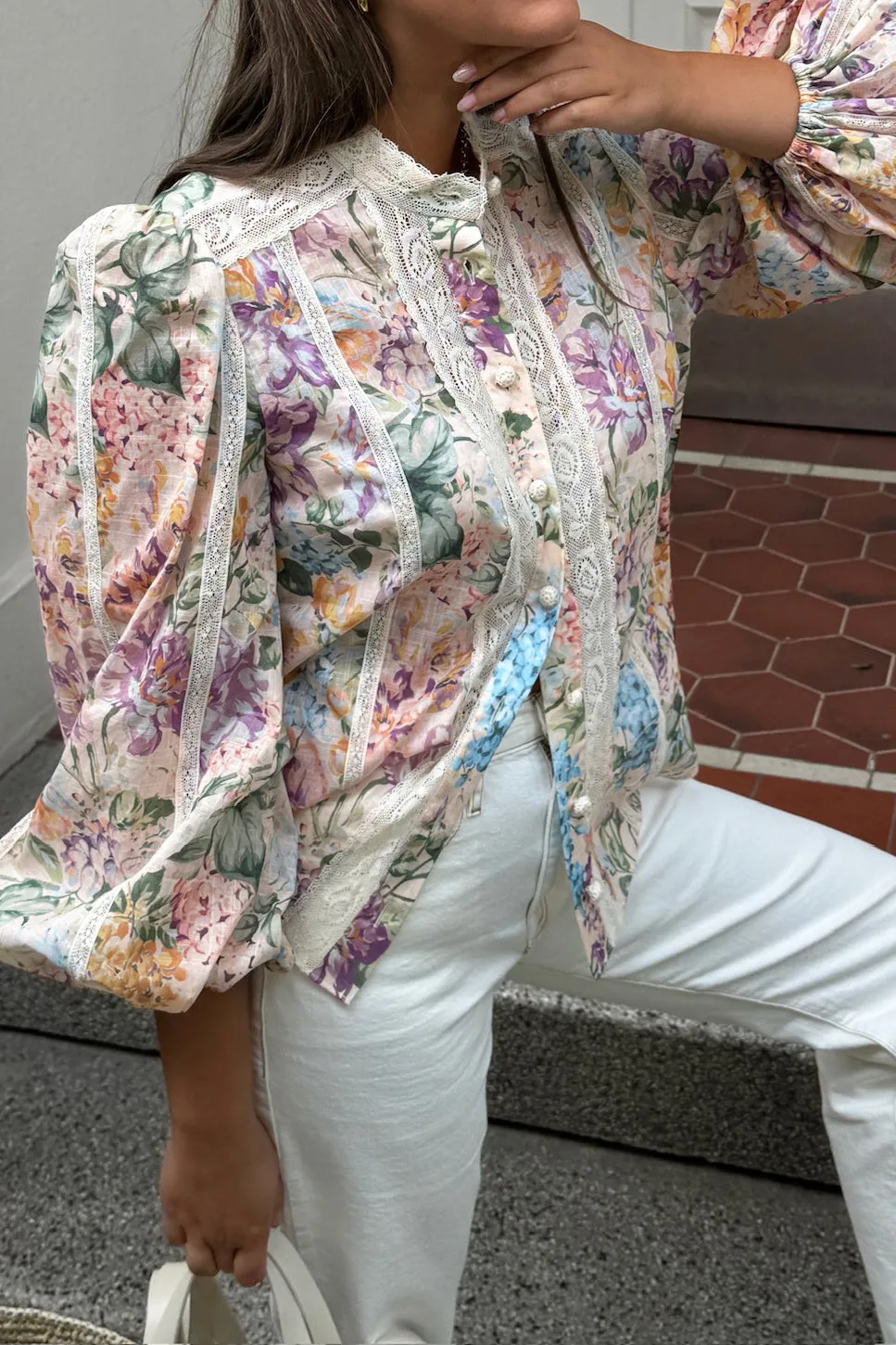 Bluse Halliday in Multi Watercolor Floral