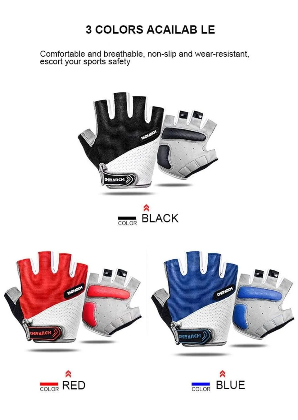 Breathable Half Finger Cycling Gloves Anti Slip Pad Motorcycle MTB Road Bike Gloves Men Women Sports Bicycle Gloves