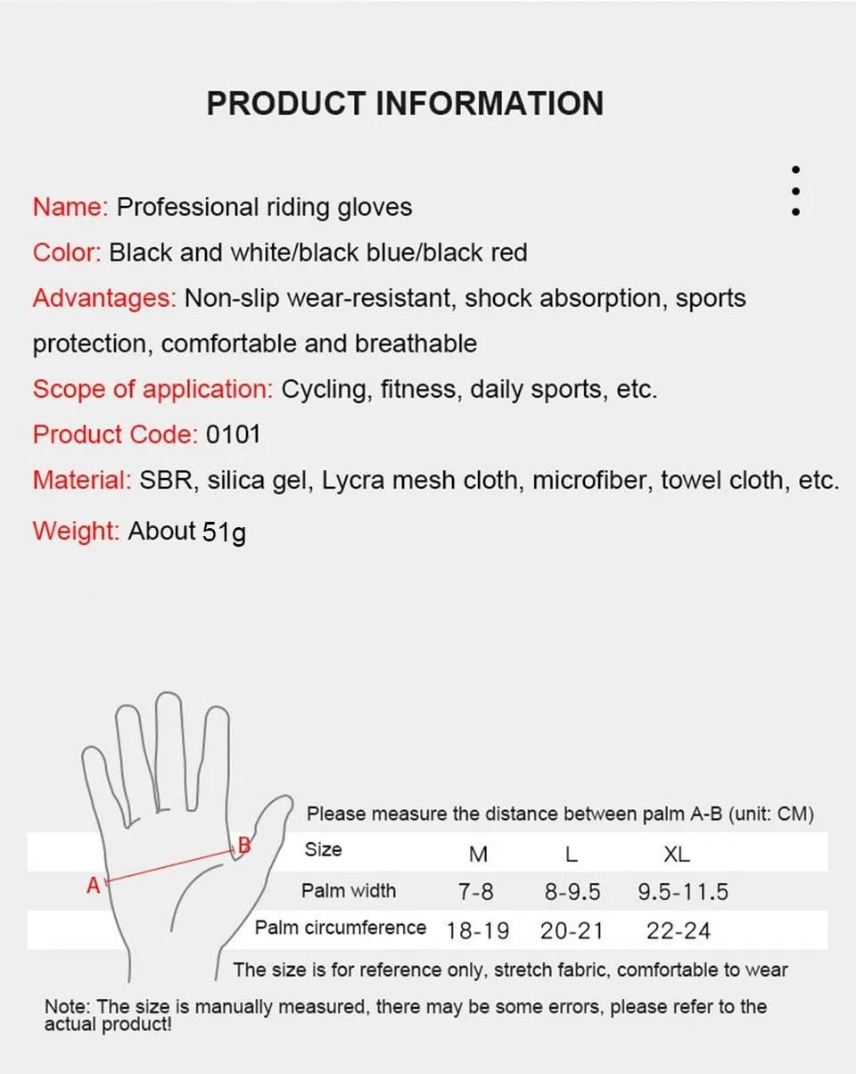 Breathable Half Finger Cycling Gloves Anti Slip Pad Motorcycle MTB Road Bike Gloves Men Women Sports Bicycle Gloves