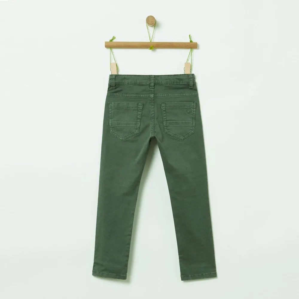 C1018 OV Green Soft Cotton Pant