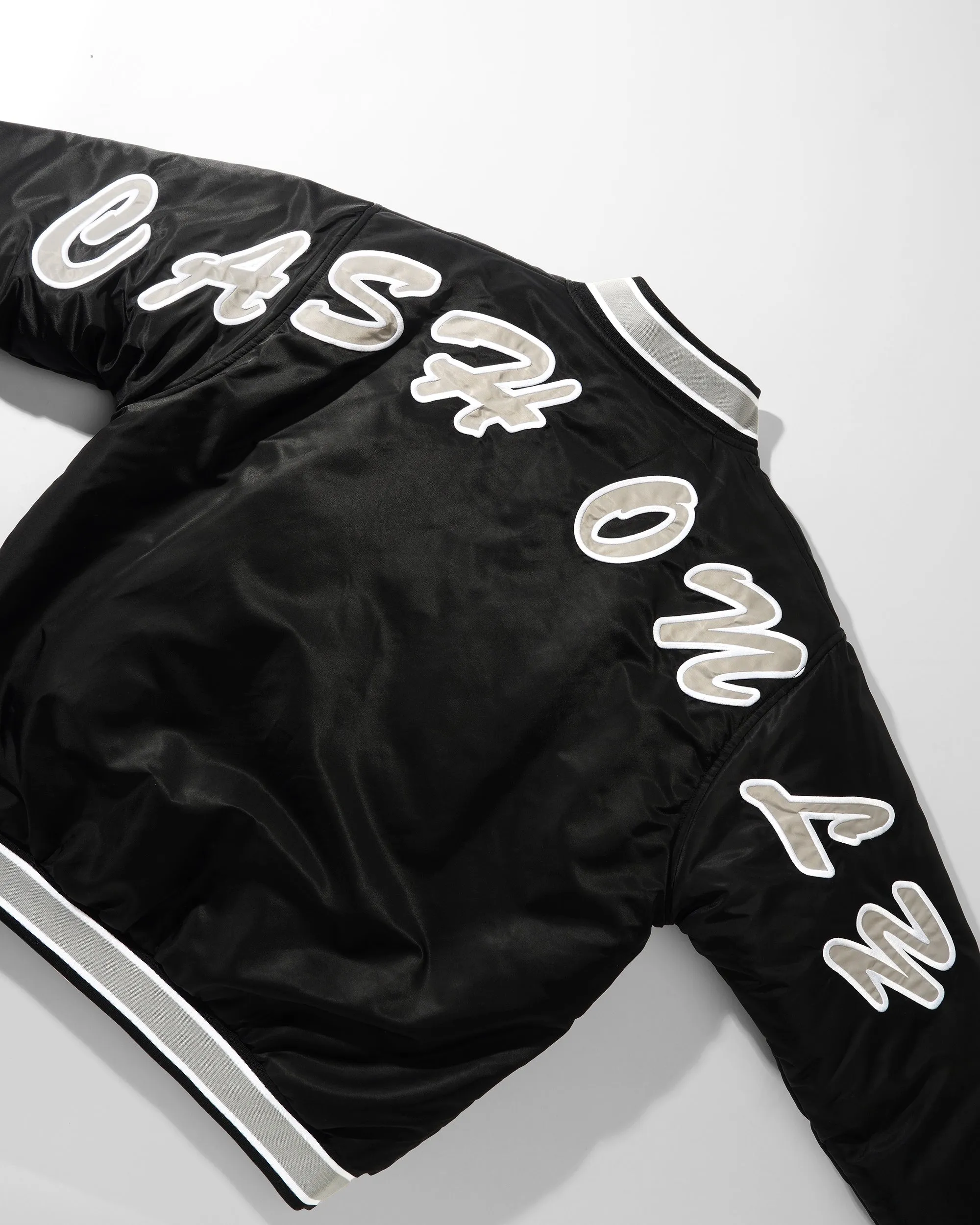 Cash Only Spell Out Bomber Jacket