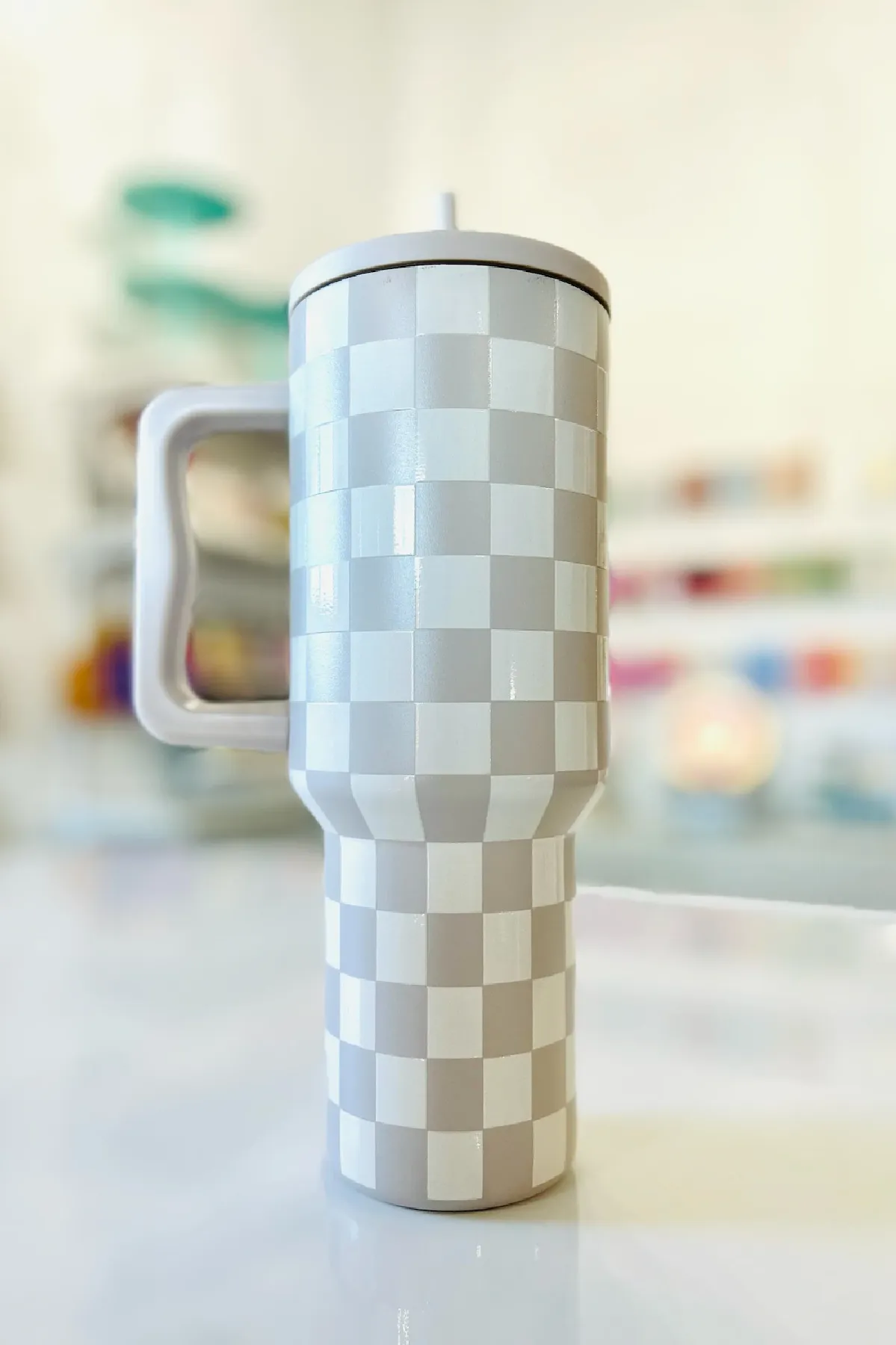 Checkered On the Go Tumbler