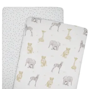 Co-Sleeper Fitted 2 Pack Sheet Set - Savanna Babies