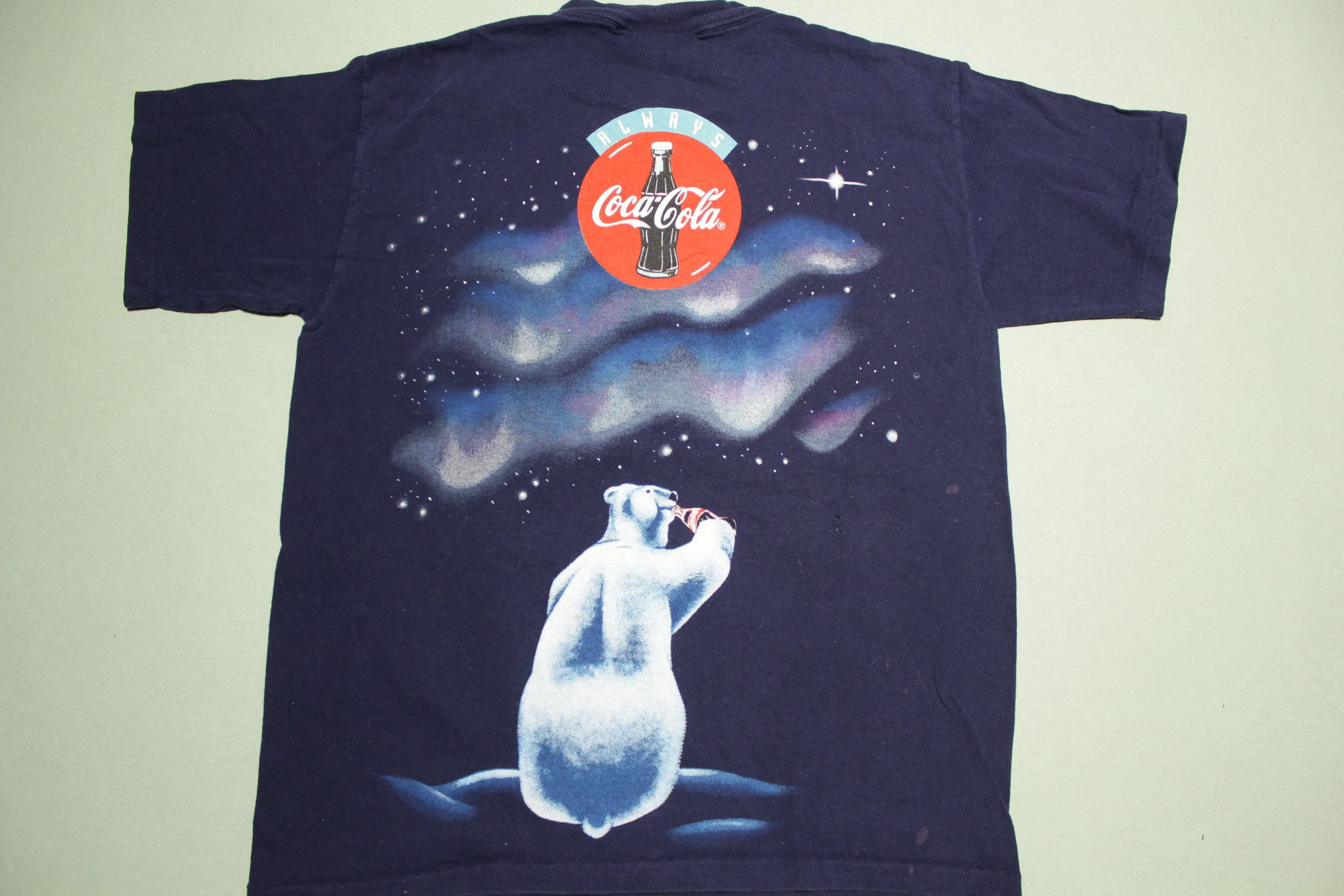 Coke Polar Bear Vintage 1994 Coca Cola Licensed 90's Snack T-Shirt