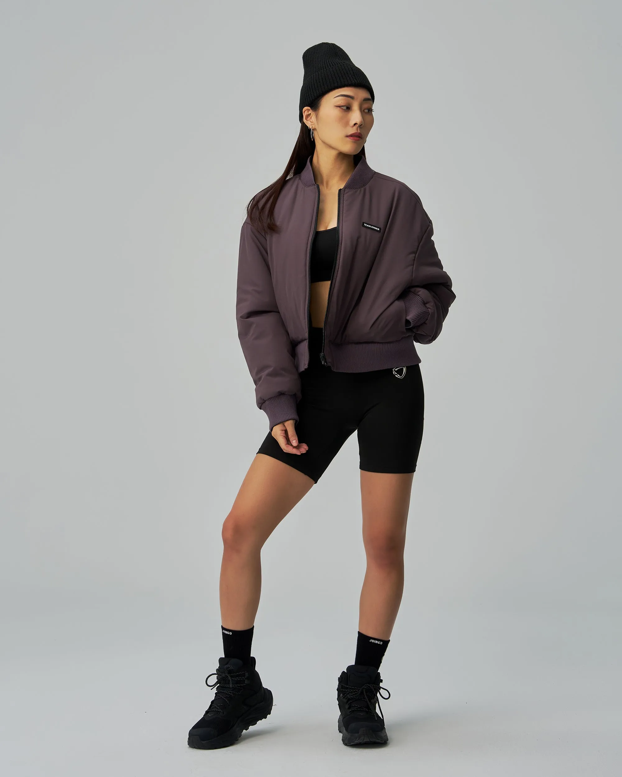 Cropped Tech Inside Out Bomber Jacket