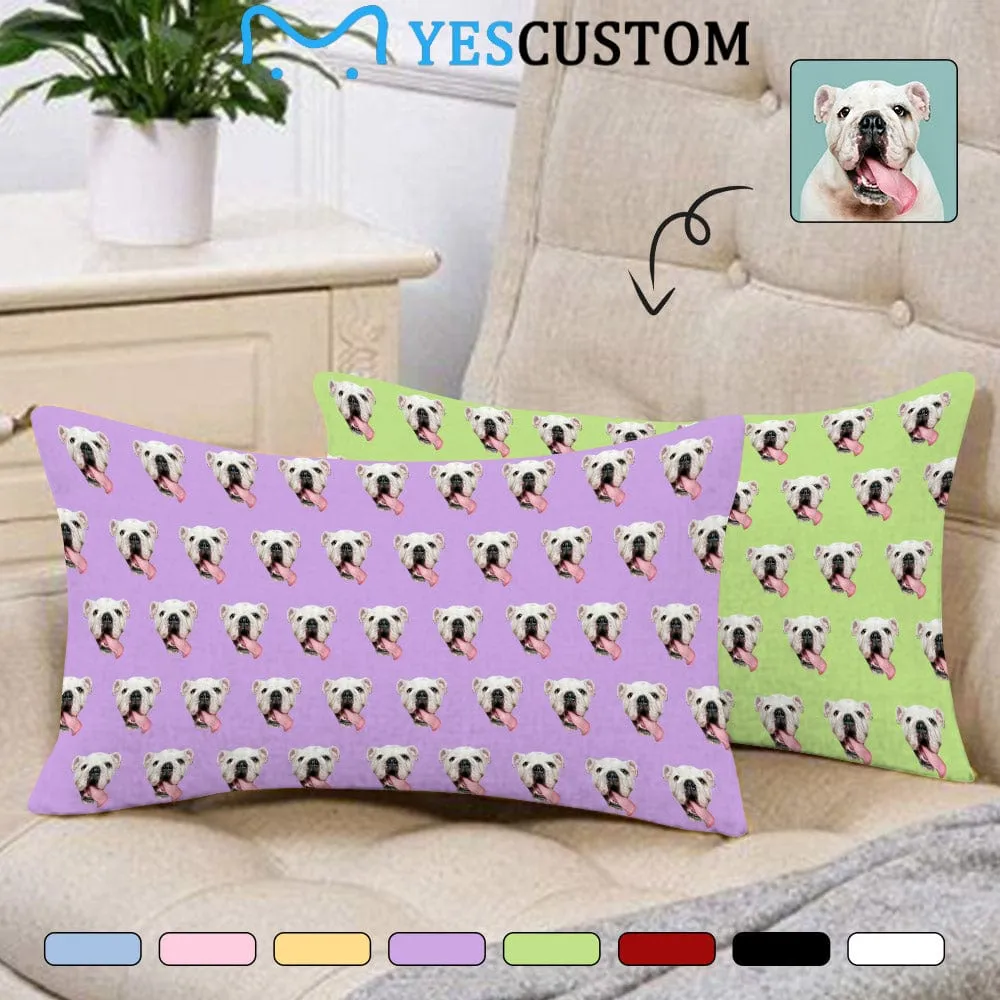 Custom Face Multicolor Rectangle Pillow Cover Personalized Pillow Cover 20x36