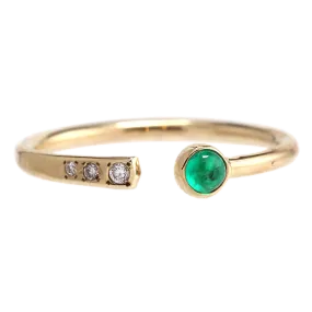 Dainty Colombian Emerald & Diamond Negative Space Ring