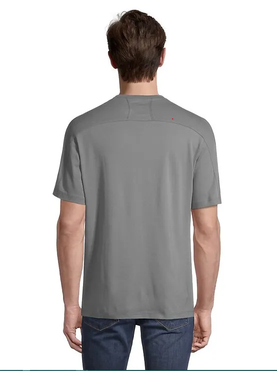 E L Tech Men's Henley Button Tee - CONCRETE