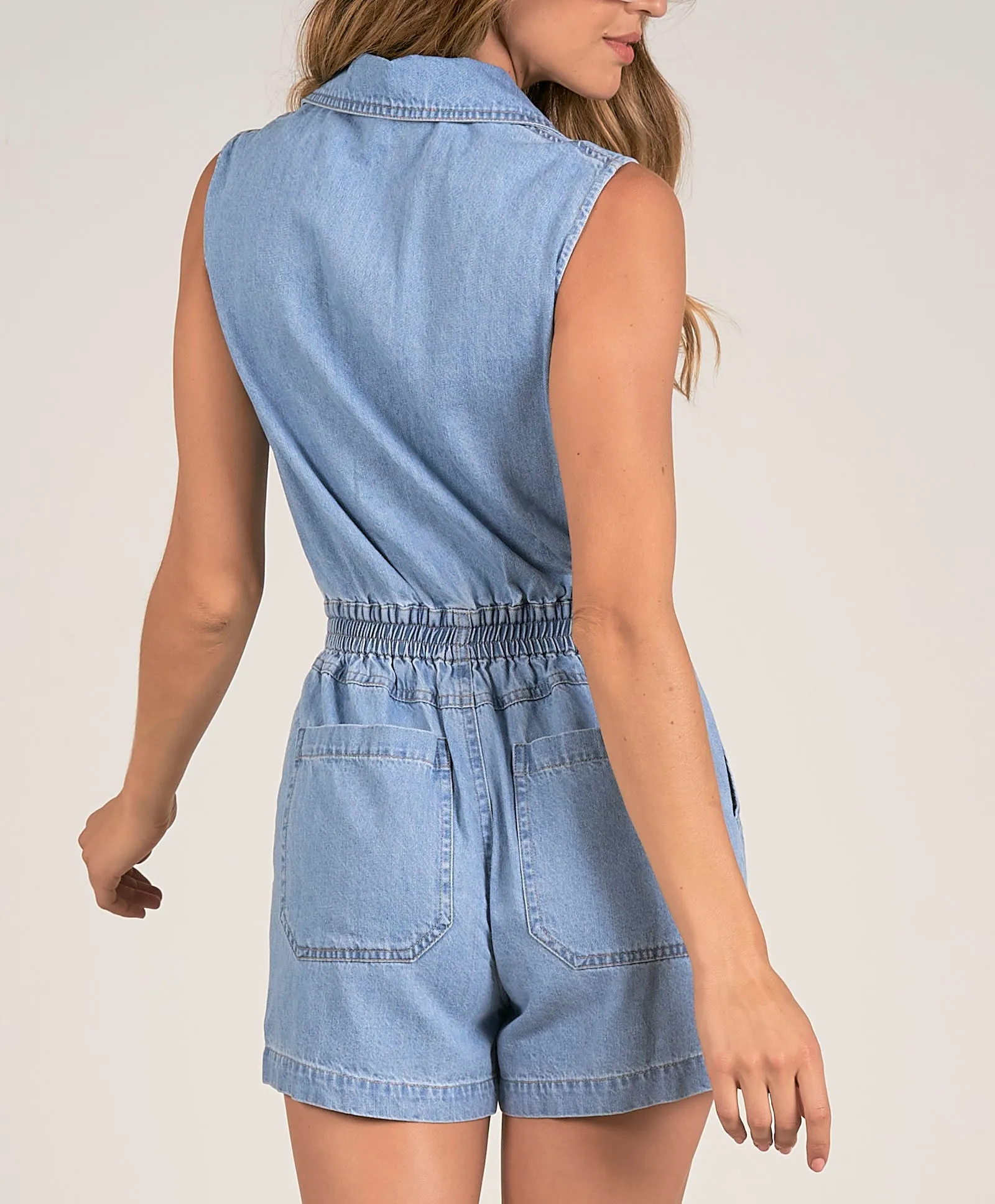 Elan Sleeveless Denim Romper