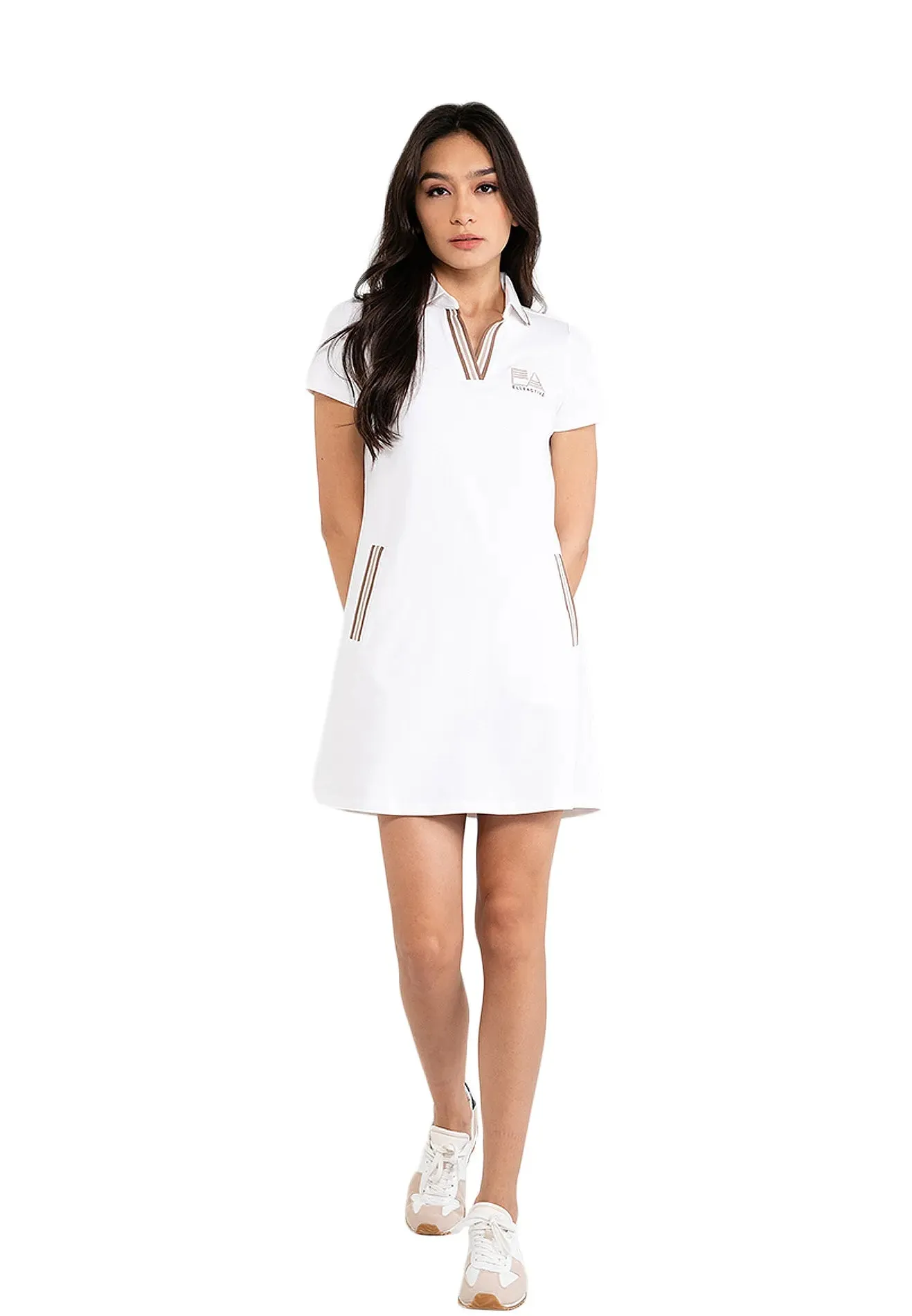 ELLE Active Short Sleeves V-Neck Tennis Dress