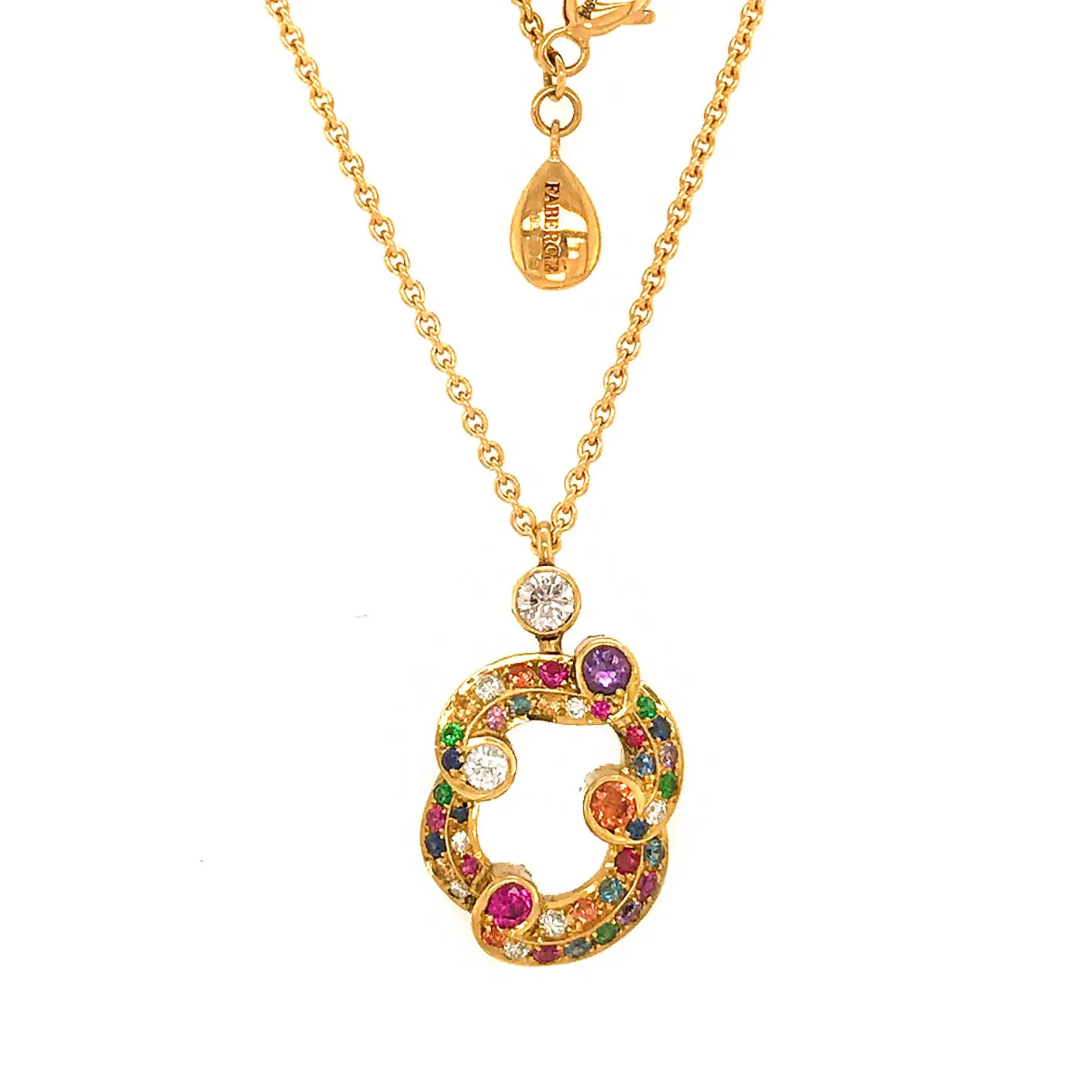 Fabergé Diamond & Sapphire Pendant Necklace