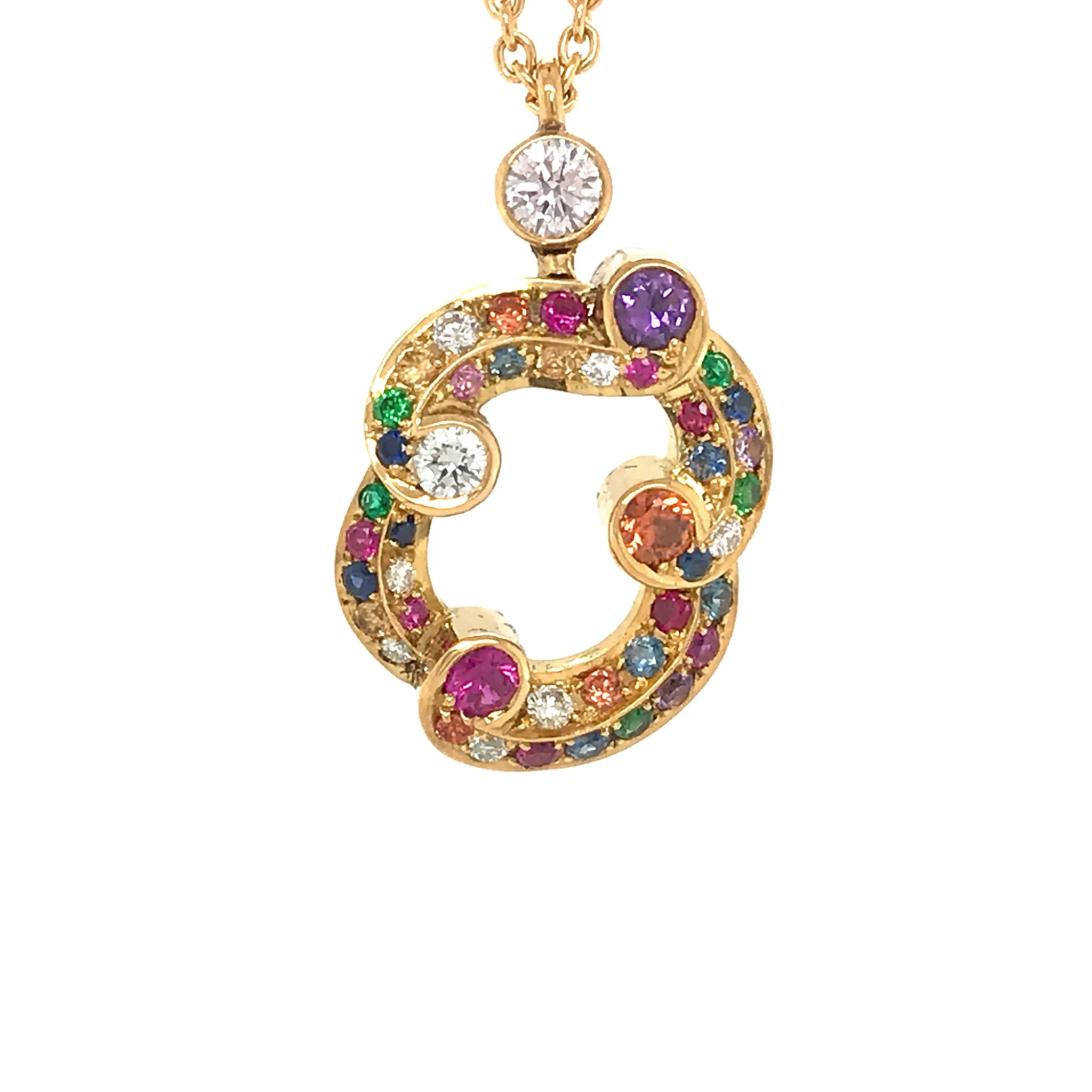 Fabergé Diamond & Sapphire Pendant Necklace