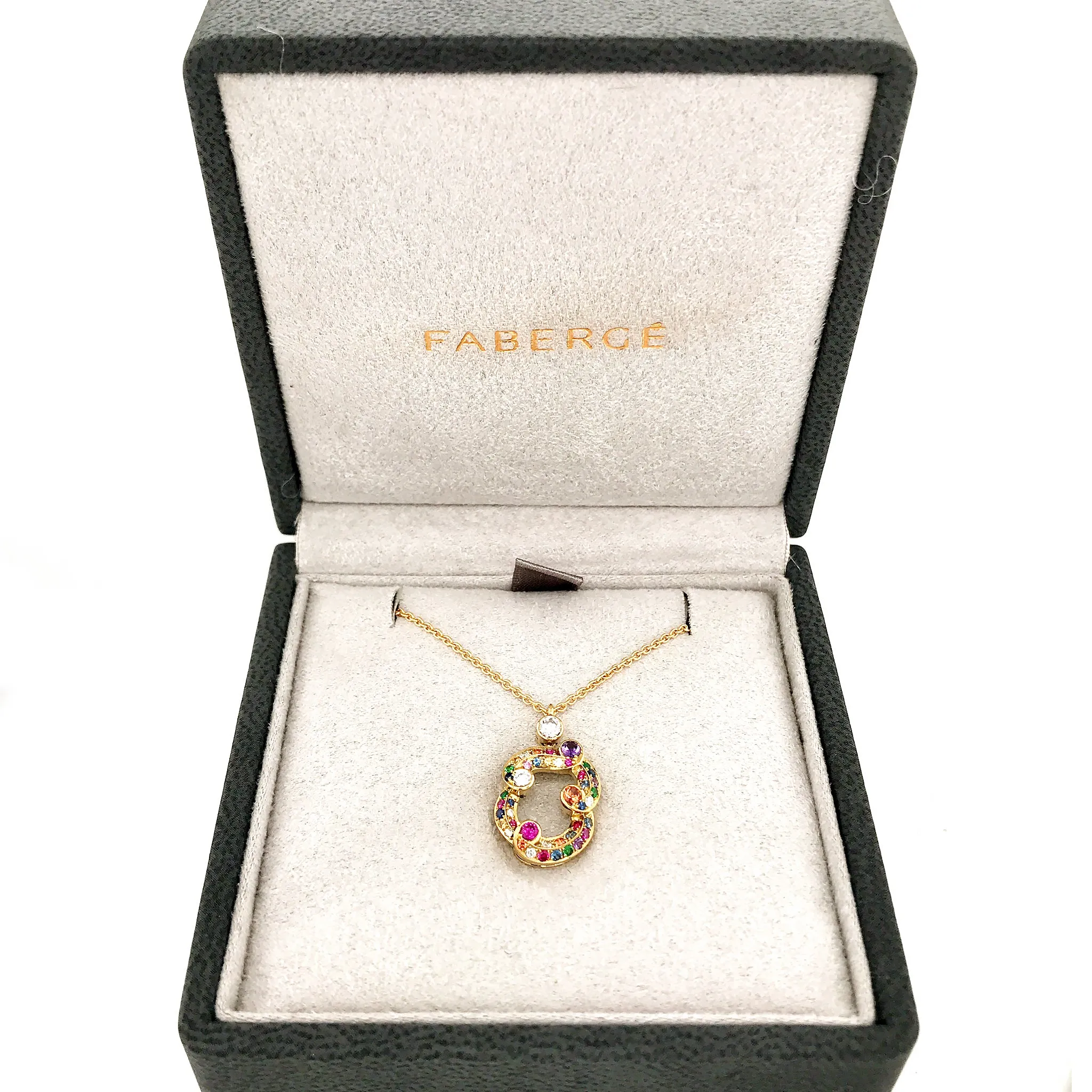 Fabergé Diamond & Sapphire Pendant Necklace