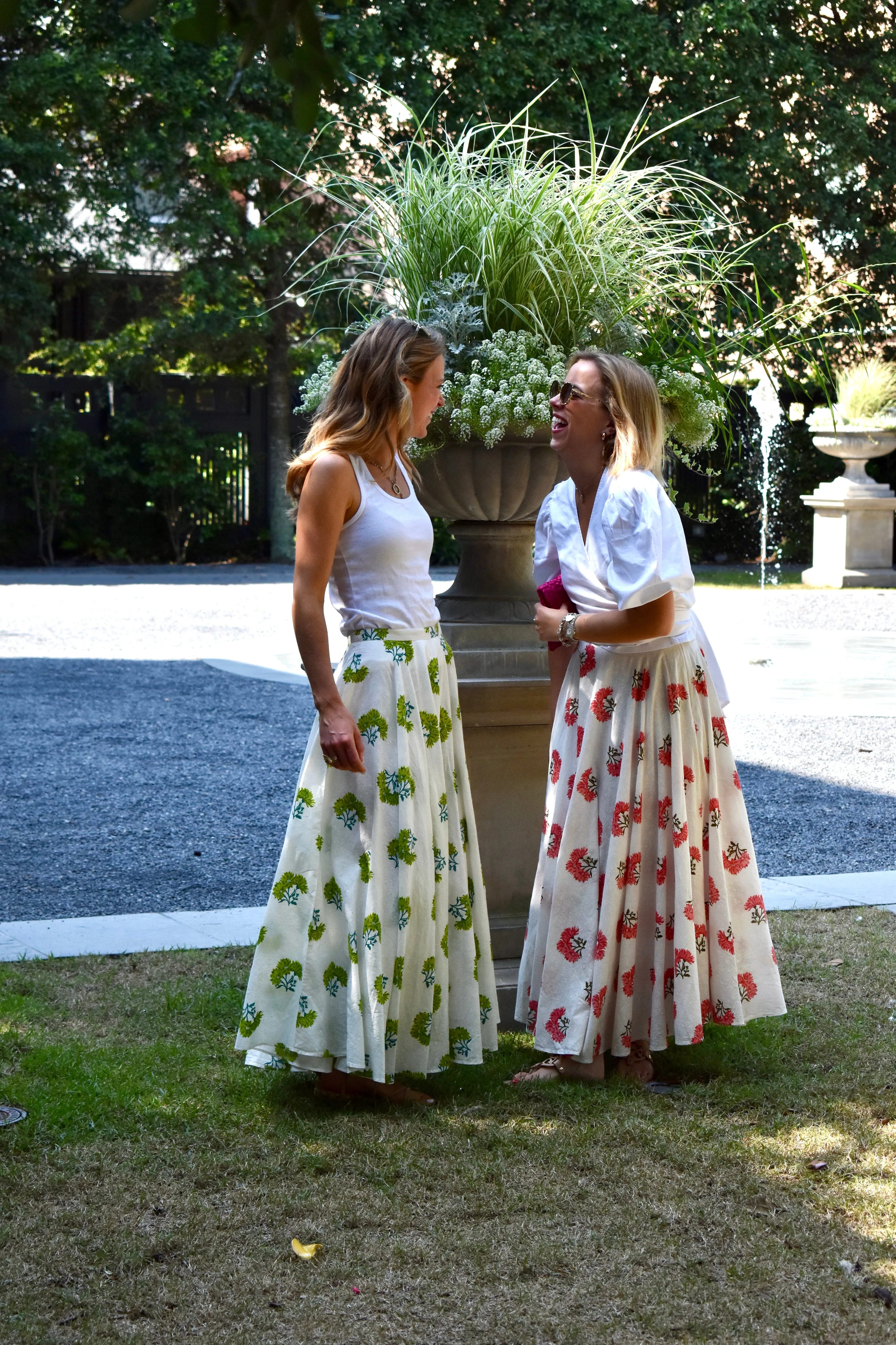 Fiona Midi Skirt Apple Green Floral