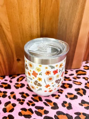 Floral Wine Cup With Lid