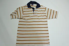 Gant The Rugger Made In USA Vintage 80's Striped Golf Polo Shirt