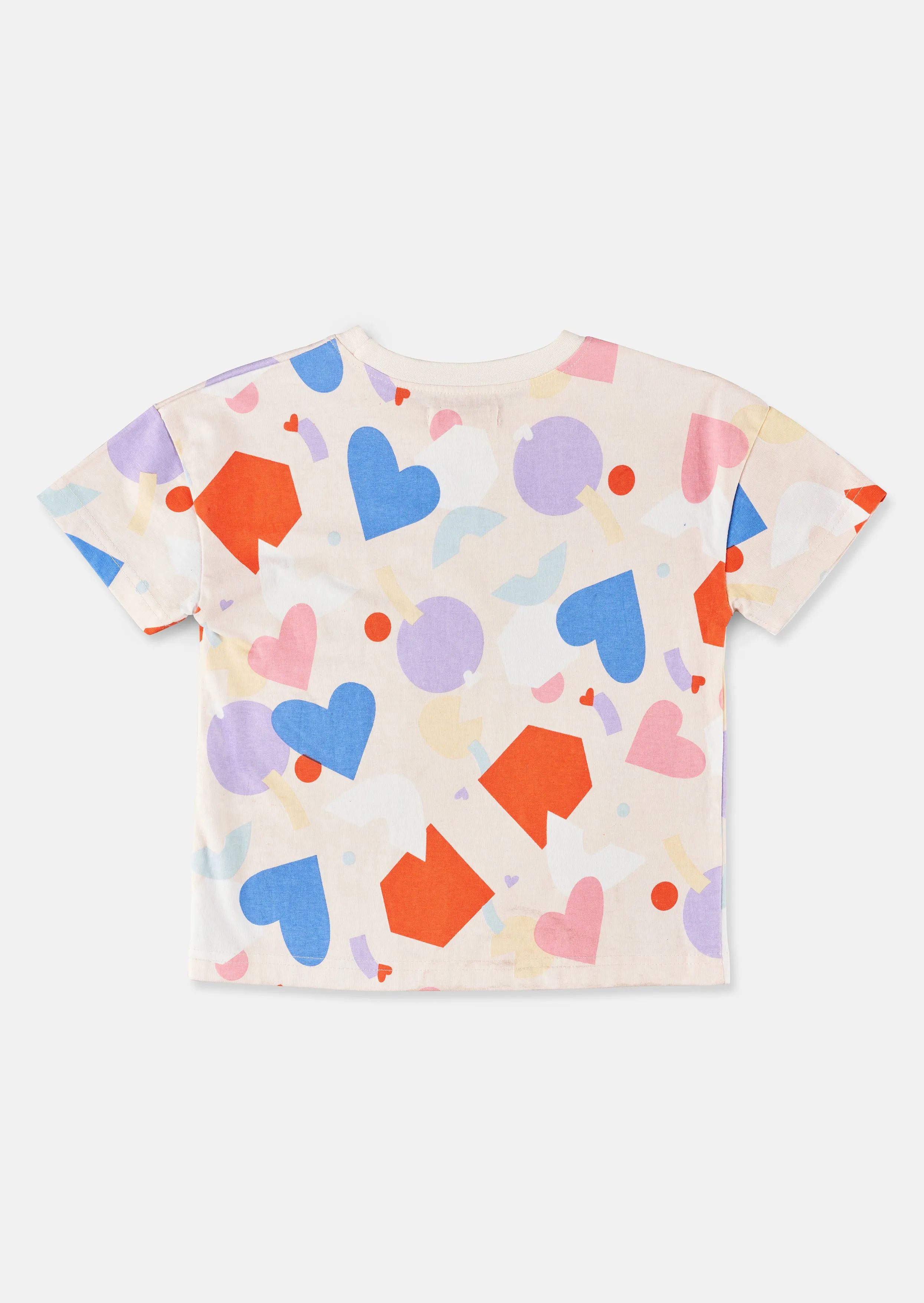 Girls Multi Colour Printed Cotton T-Shirt