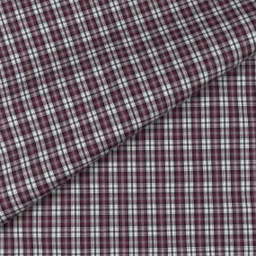 Hunt Melange Greyish Red Plaid Poplin Shirt