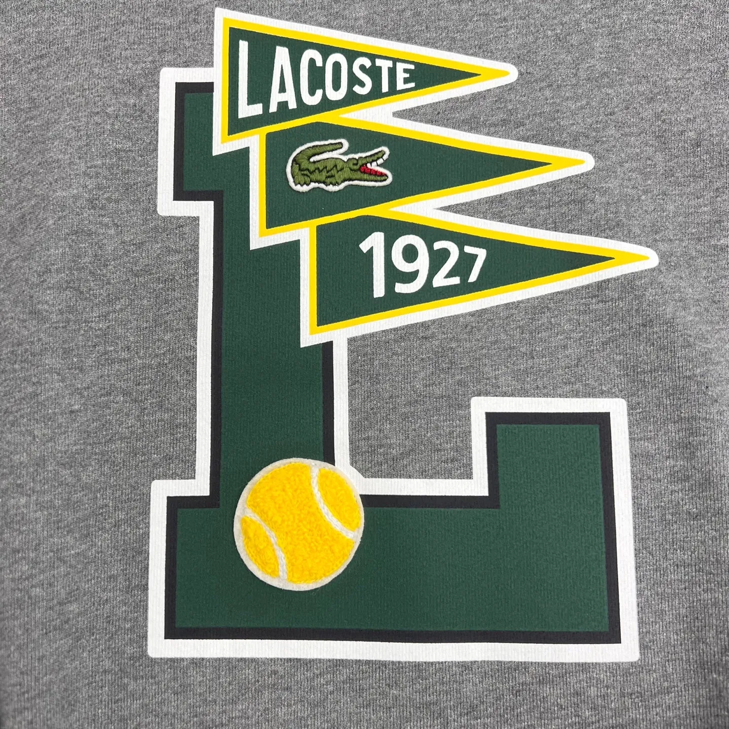 LACOSTE Pennants L Badge Cotton Fleece Sweatshirt