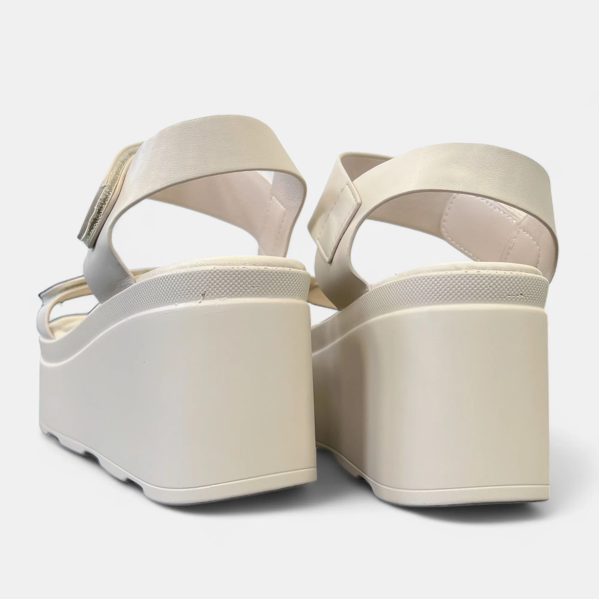 Natural Adjustable Straps Platform Sandals