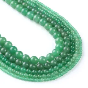 Natural Green Aventurine Beads 4 6 8 10 12mm Smooth Round Loose Beads For Jewelry Making 15 Full Strand 103075