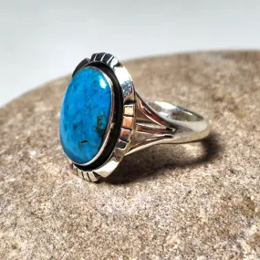 Navajo Turquoise Shadowbox Ring - Size 6.5 & 8