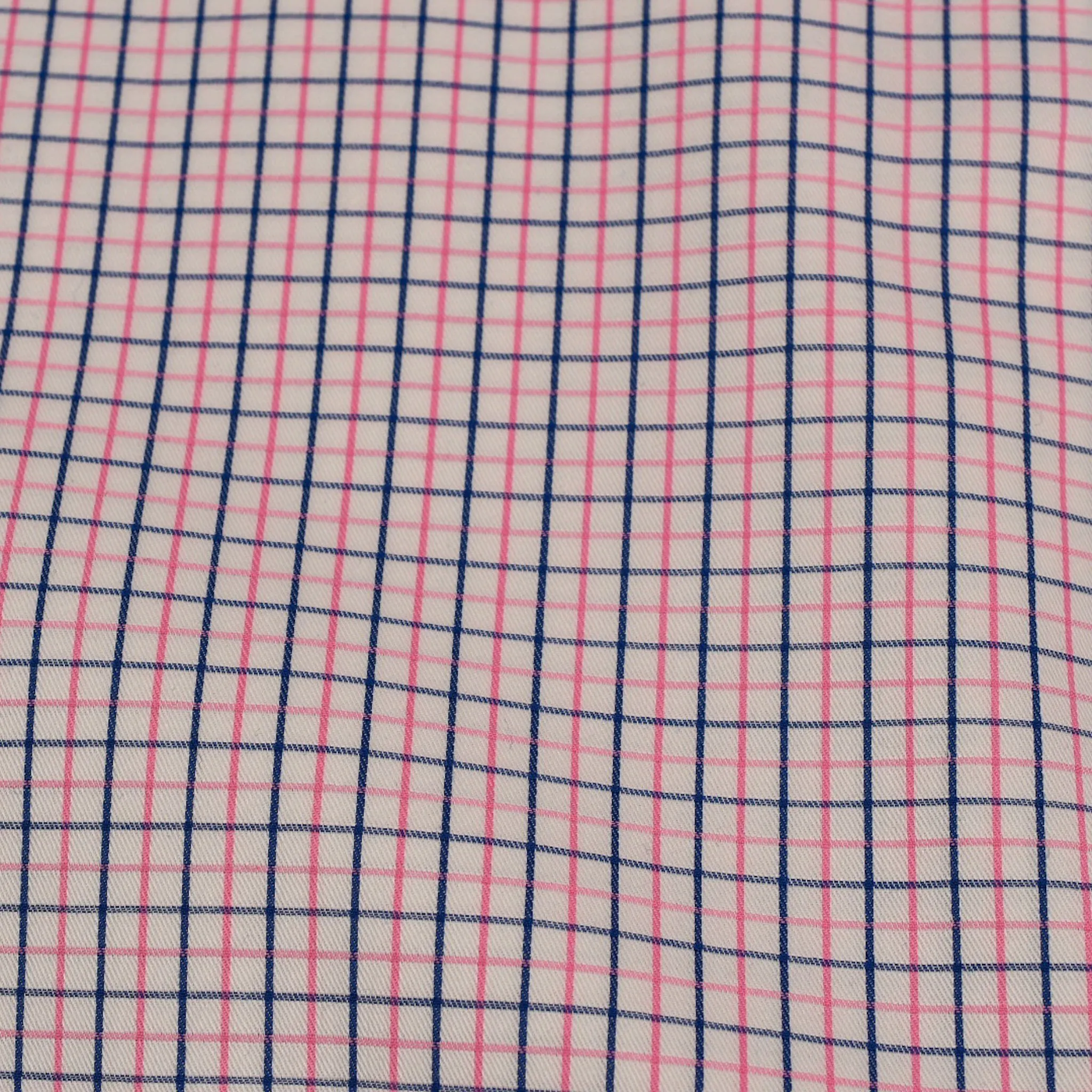 Navy Pink White Plaid Shirt