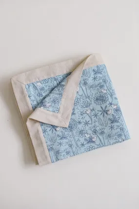 Organic Cotton 4-layer Muslin Blanket - Blue Garden