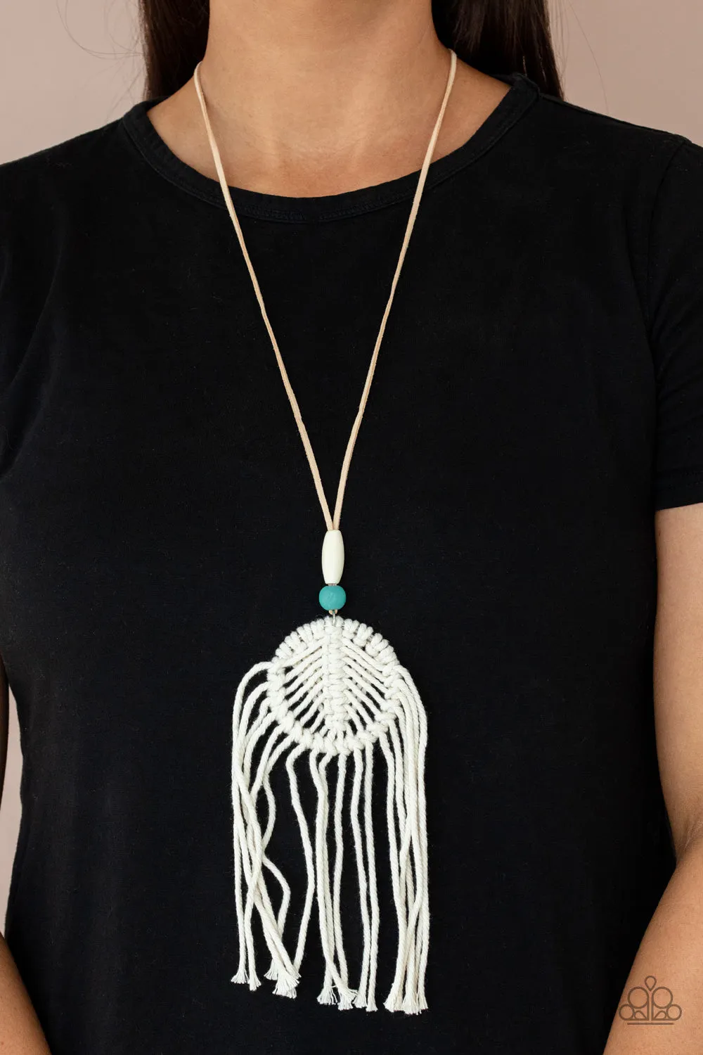 Paparazzi Desert Dreamscape - Blue Macrame Necklace