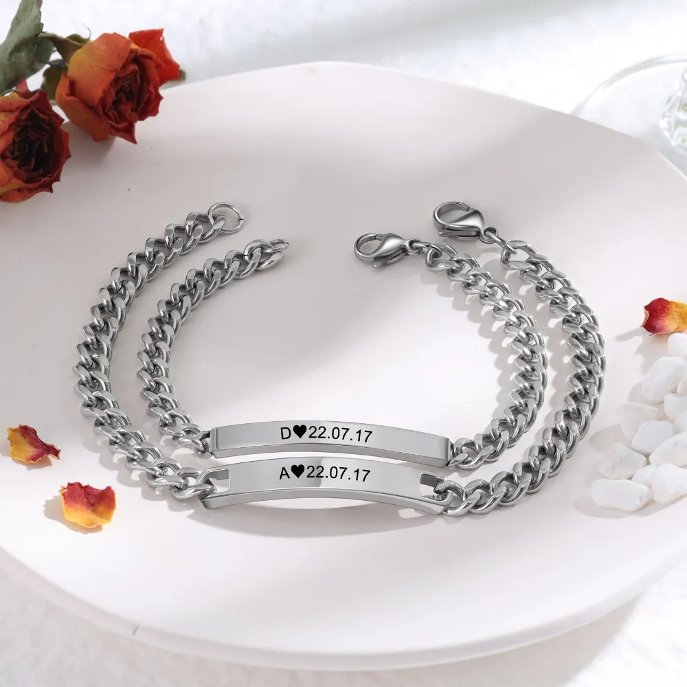 Personalized Name Bar Bracelets For Men & Women