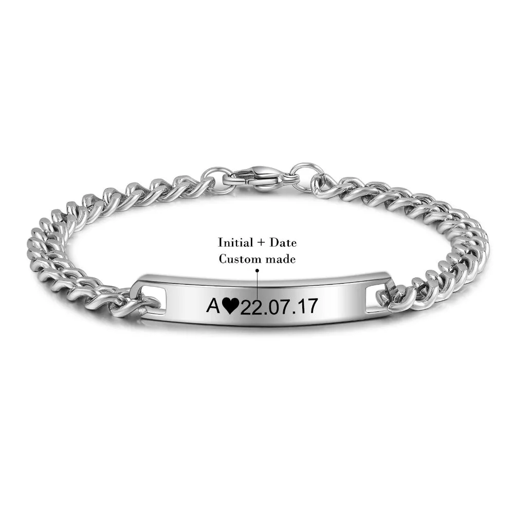 Personalized Name Bar Bracelets For Men & Women