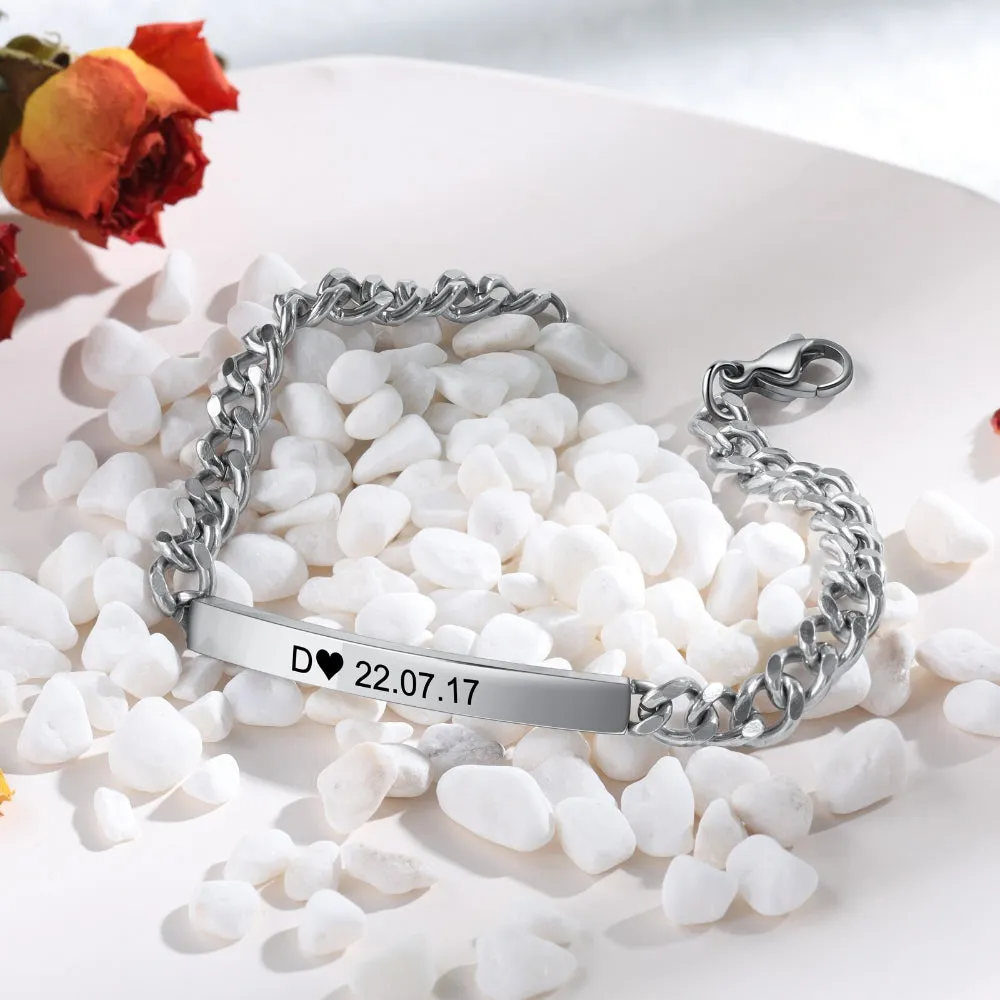 Personalized Name Bar Bracelets For Men & Women