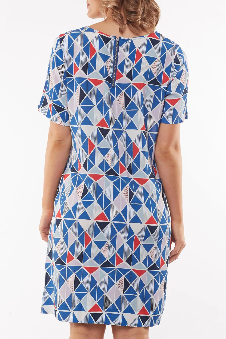 Pyramid Blue Floral Shift Dress