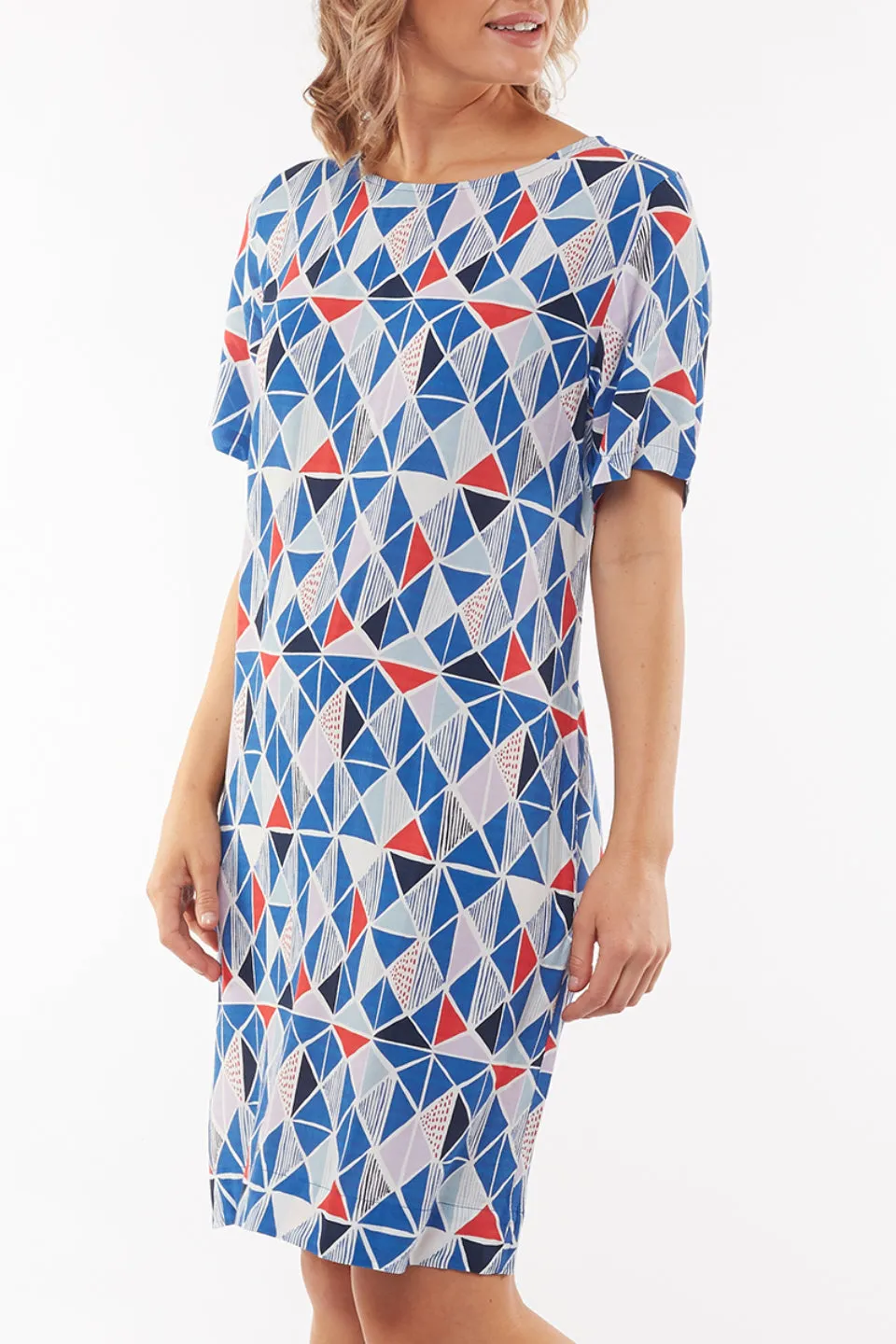 Pyramid Blue Floral Shift Dress