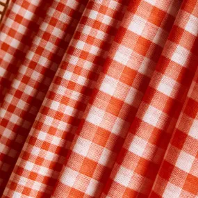 Reversible Cotton Gingham Double Gauze in Tomato