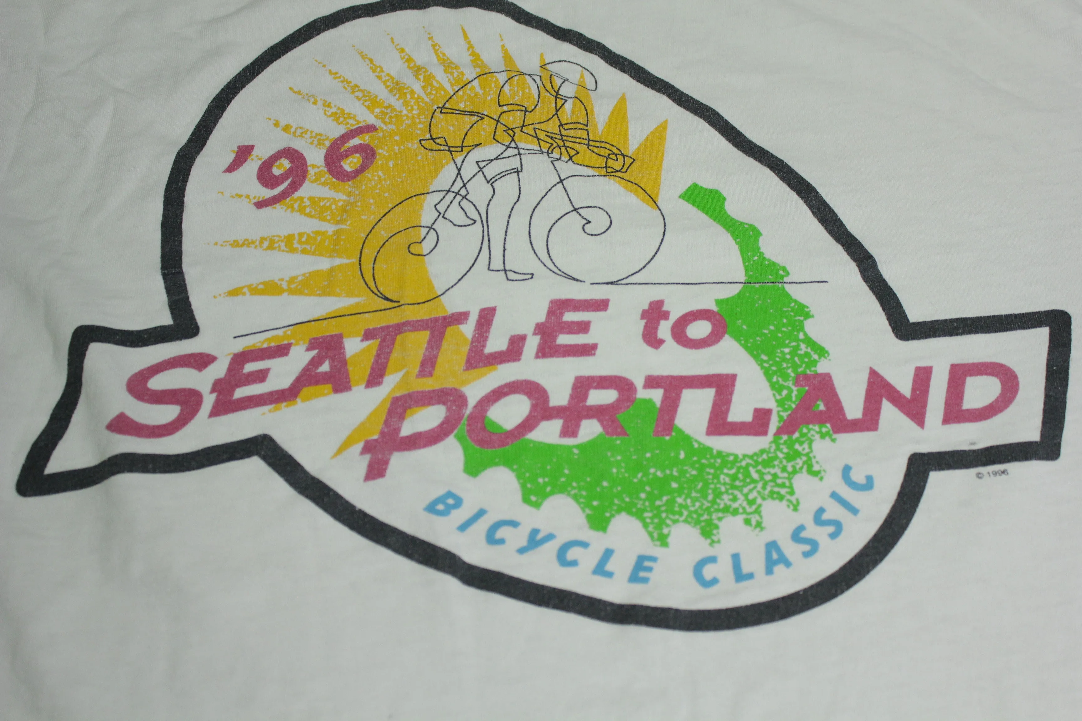 Seattle to Portland 1996 Bicycle Classic Vintage 90's Oneita T-Shirt