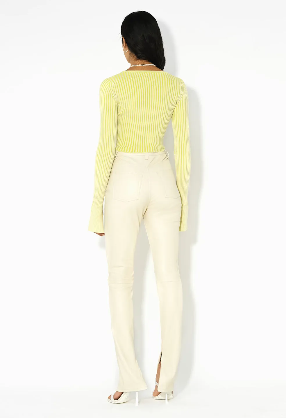 Silk Cotton Rib Cropped Cardigan / Volt