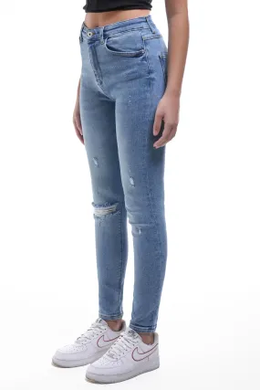 Skinny Ripped Light Blue Women Jeans