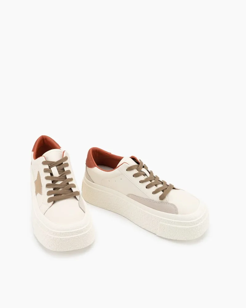 Star Pattern Lightweight Platform Sneakers