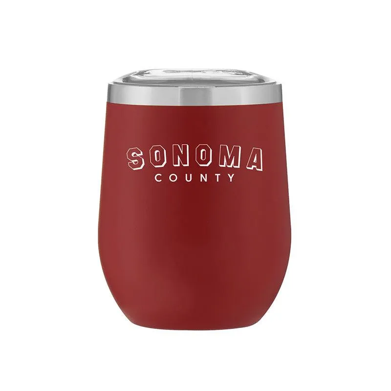 Stemless Stainless Steel Powder Coated Wine Cup Sonoma County Block Sport