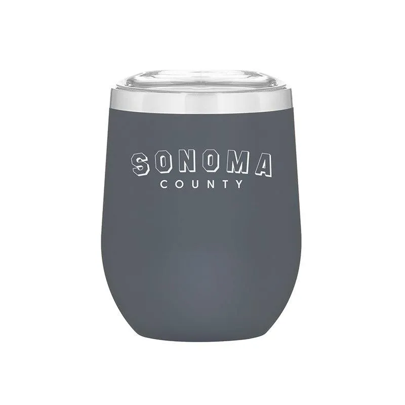 Stemless Stainless Steel Powder Coated Wine Cup Sonoma County Block Sport