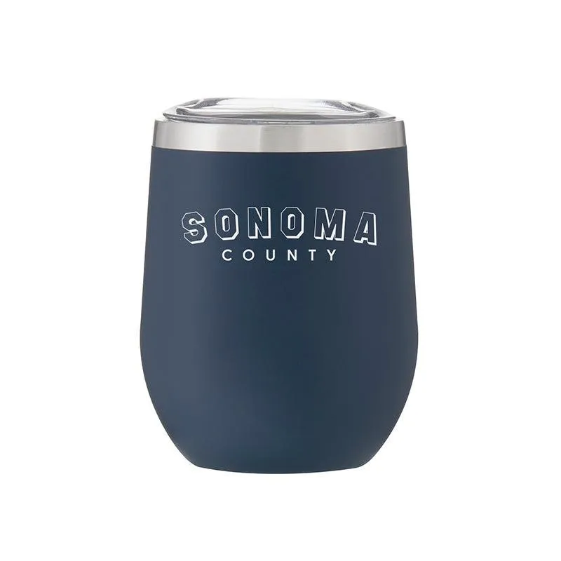 Stemless Stainless Steel Powder Coated Wine Cup Sonoma County Block Sport