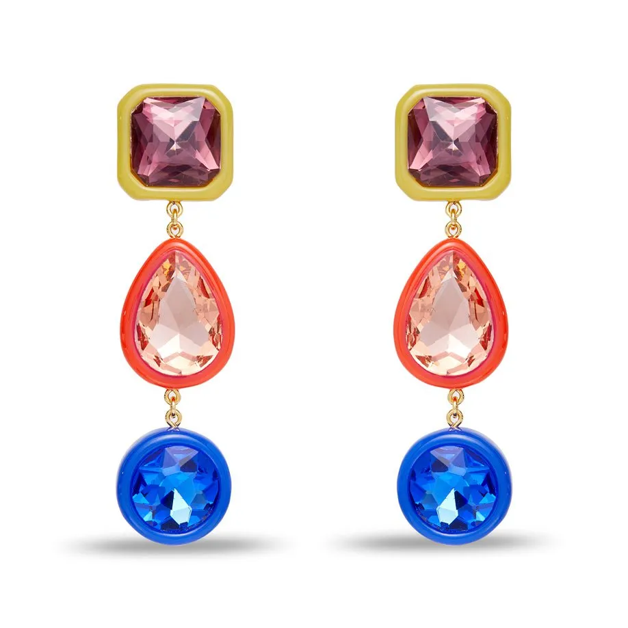 SUNBURST GEM LINEAR EARRINGS