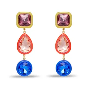 SUNBURST GEM LINEAR EARRINGS