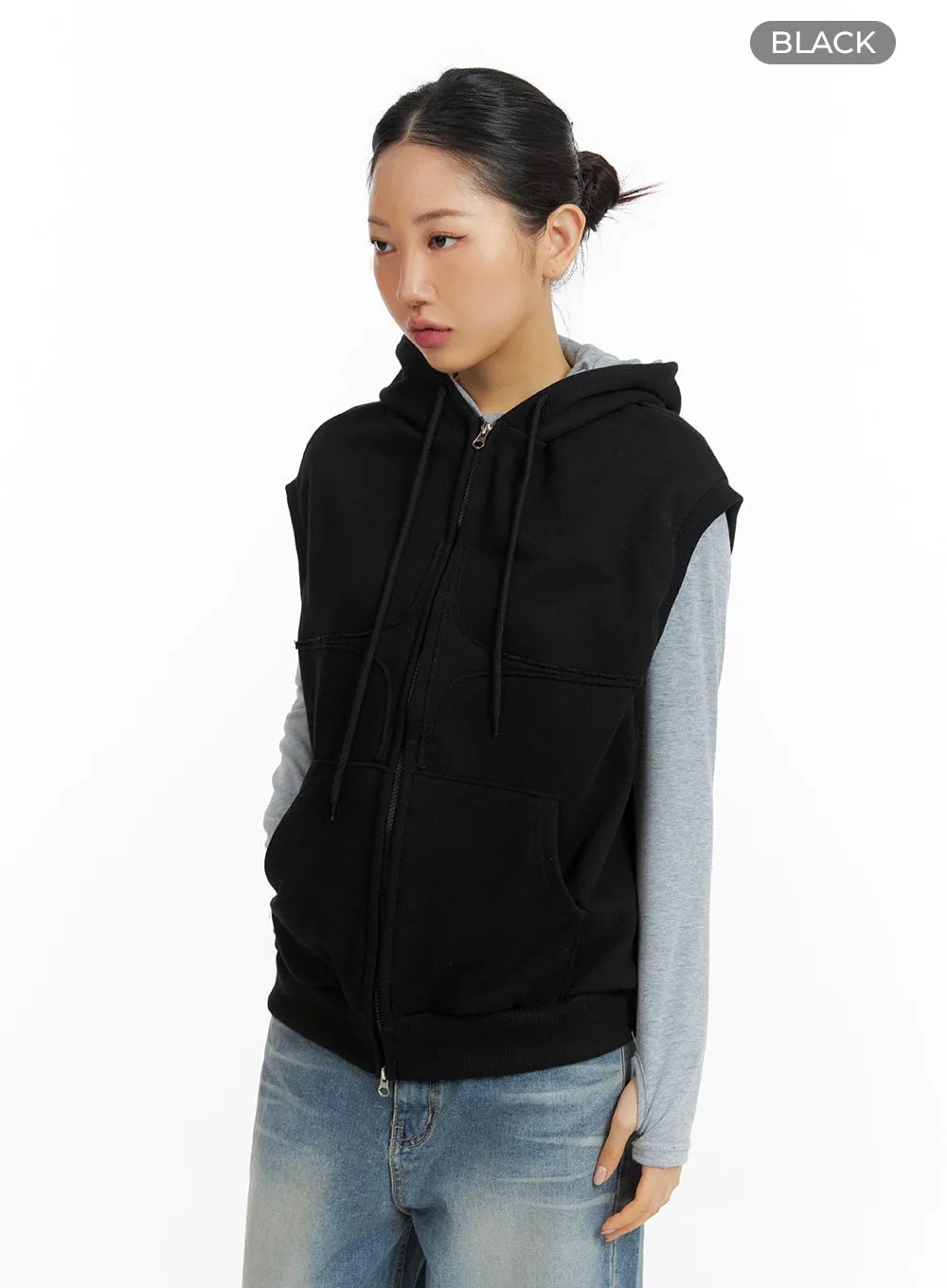 Two-Way Zip Hoodie Vest CF419