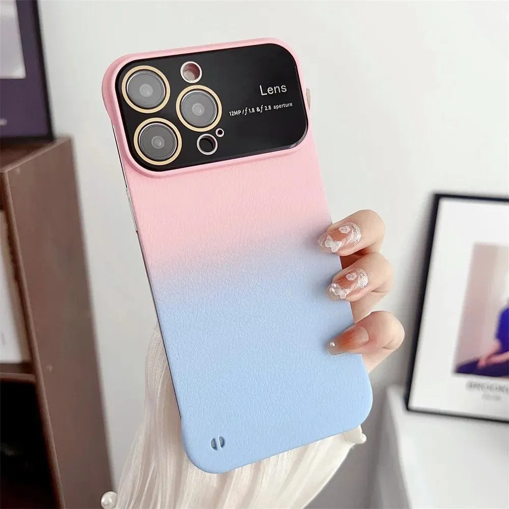 Ultra-Thin Gradient Frameless Cute Phone Case for iPhone 15, 12, 13, 14, 13 Pro, and 14 Pro Max